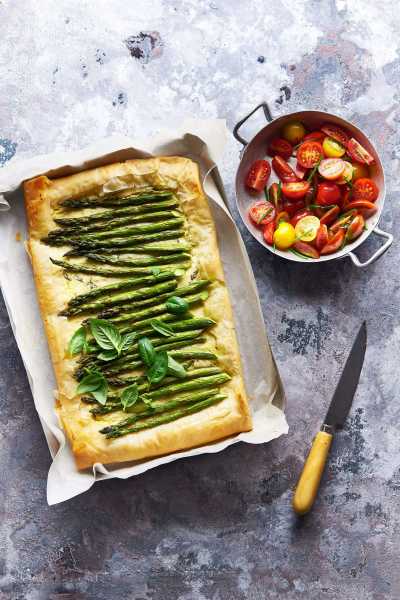 Asparagus Ricotta Filo Tart - The White Ramekins