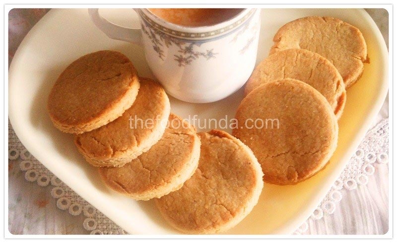 Atta Biscuits Recipe | Eggless Whole Wheat Cookies - The Food Funda