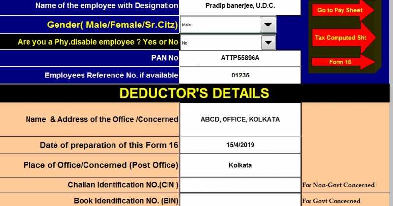 Automated All In One TDS On Salary For Govt & Non-Govt Employees For F.Y 2018-19 With Tax Benefits On Paying Rent & Taking Home Loan For F.Y 2018-19