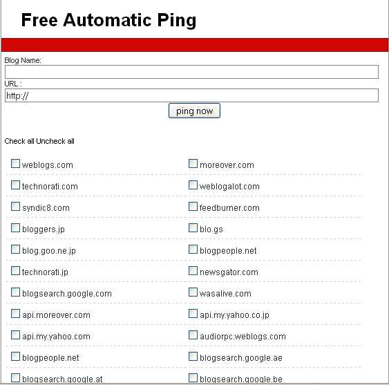 Automatic Ping Sites