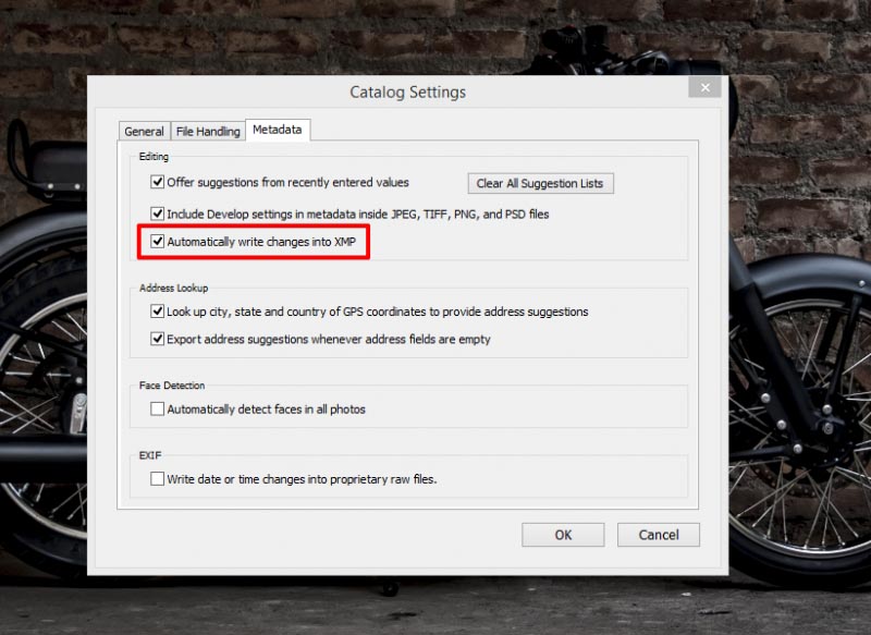 Automatically Write Changes Into XMP In Lightroom