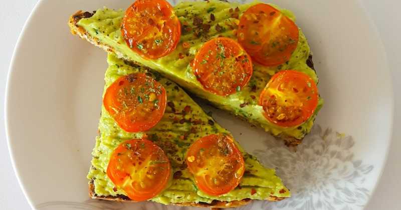Avocado & Roasted Tomatoes On Toast