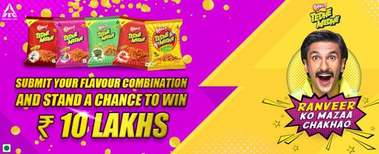 BINGO Ranveer Ko Mazaa Chakhao Contest - Win A Prize Worth Rs.10 Lakh - ContestNews