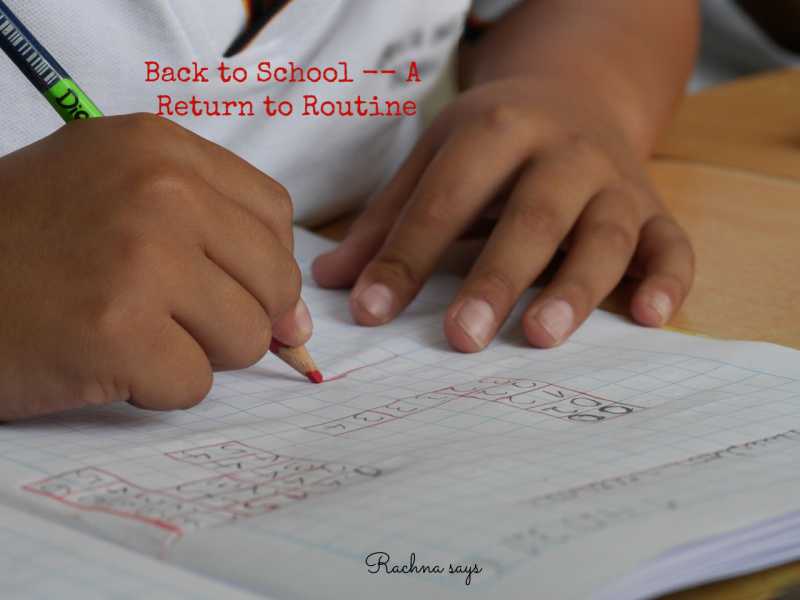 Back To School - Routine Is Back
