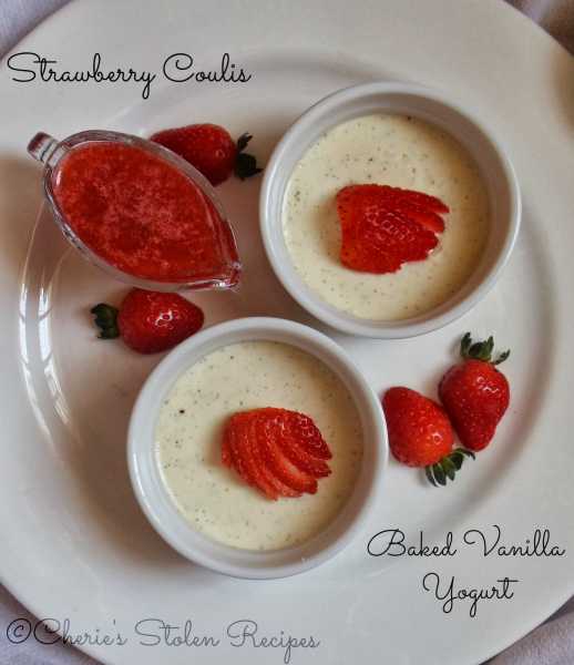 Baked Vanilla Yogurt With Strawberry Coulis - Project Lavonne