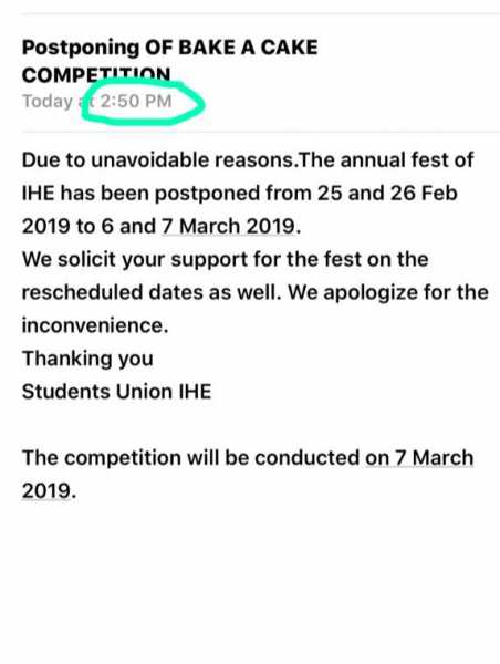 Baking Competition Postponed At The Last Moment In Institute Of Home Economics, DU Left The Participants Disheartened! - DU Times