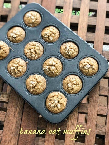 Banana Oats Atta Muffins For Toddlers - Edible Garden