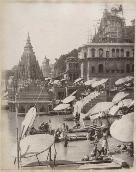 Bathing Ghats And Temples In Benares (Varanasi) - C1880