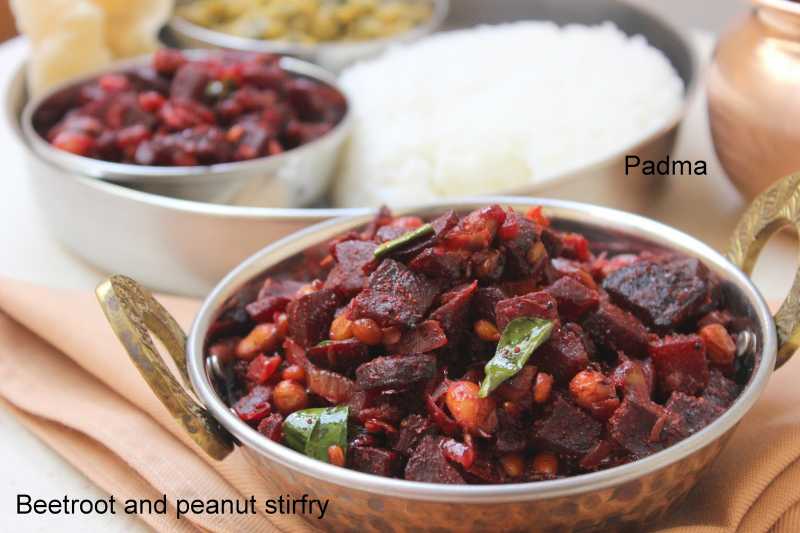 Beetroot And Peanut Stirfry