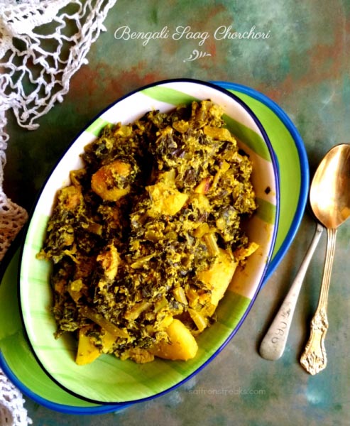 Bengali Saag Chorchori - Kohl Rabi Leaves And Stalks With Mustard Relish