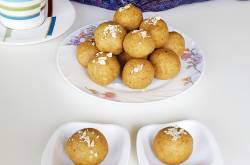 Besan ladoo recipe - Sweet chickpea flour balls with cashews and almonds - My Indian Taste