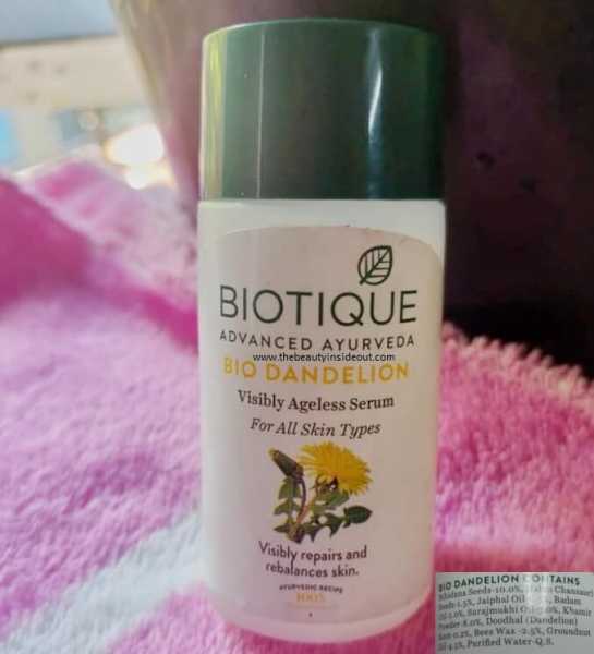Biotique Bio Dandelion Visibly Ageless Serum Review