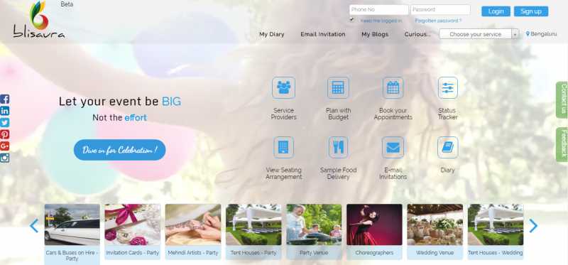 Blisaura - An Online Portal To Plan And Execute Your Social Event