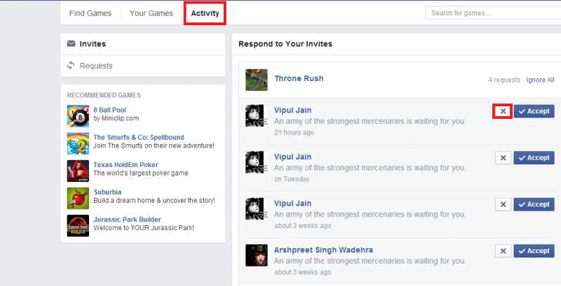 Block Game Invites On Facebook