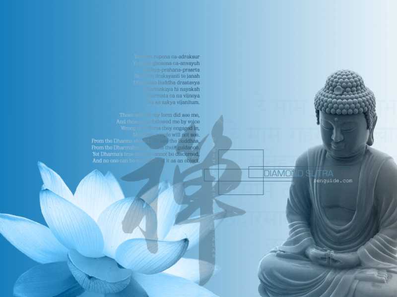Blue Lotus - Buddha - Diamond Sutra Quote