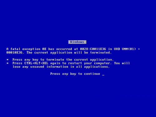 Blue Screen Of Death (BSoD) To Chuckle About