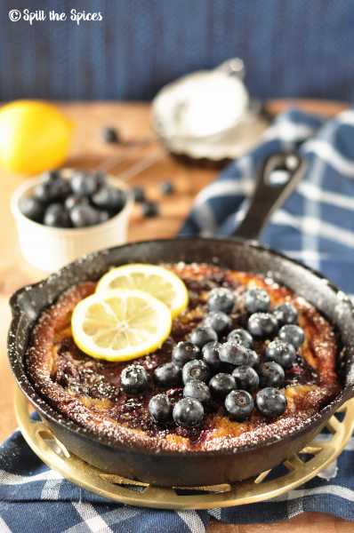 Blueberry Lemon Dutch Baby Pancake #BreadBakers