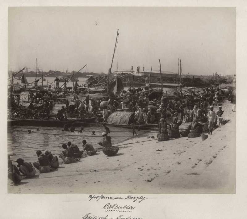 Boats On The Hooghly River - Calcutta (Kolkata) C1880
