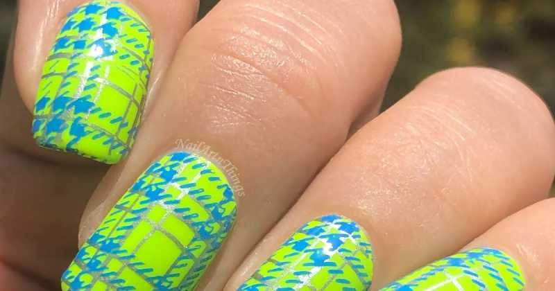 Bright Plaid Nail Art