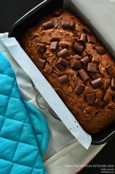 Brown Butter Banana Bread With Pecans And Chocolate Chunks | Eggless Baking