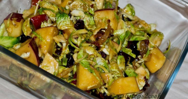 Brussels Sprout Salad With Apple And Cranberry