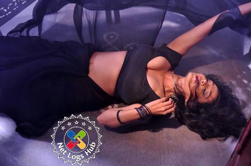 Bubbly Actress Asha Saini Hot Big Boobs Bulging Out Of Blouse In A Transparent Black Saree