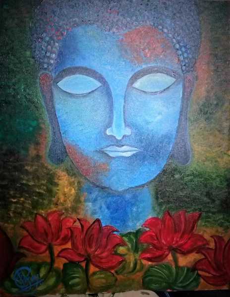 Buddha - Nirvana - My First Oil Painting 
