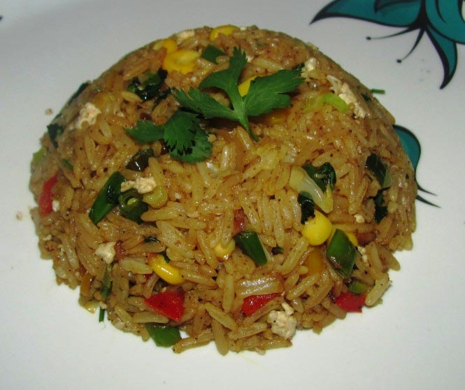 Burnt Garlic Coriander Fried Rice