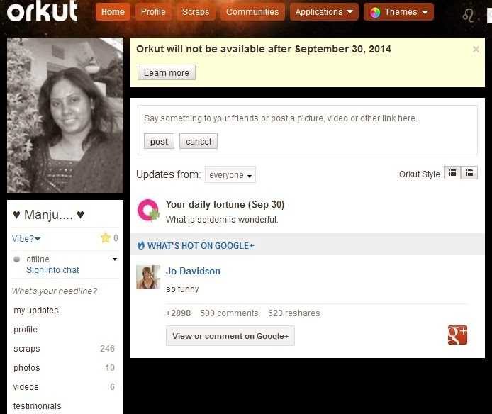 Bye Bye Orkut