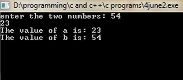 C Program 13: To Swap Two Numbers Using Pointers