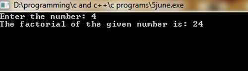 C Program 14: To Find The Factorial Of A Number Using Recursion