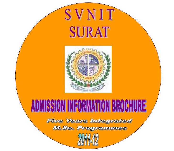 CATS:Sardar Vallabhbhai National Institute Of Technology(SVNIT) Surat M.Sc Admission 2011