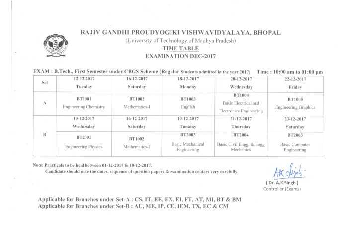 CETJob: RGPV Time Table | BE BTech BPharma Time Table | RGPV 1st 2nd 3rd 4th 5th 6th 7th And 8th Sem | RGPV Important Question