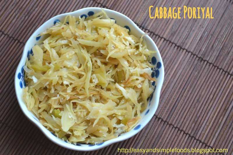 Cabbage Poriyal