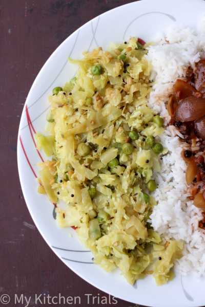 Cabbage And Peas Porial