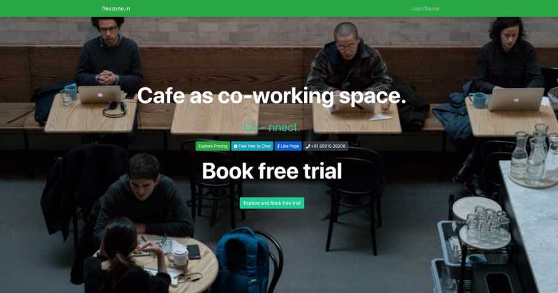 Cafe As Co-working Space , Flexzone.in