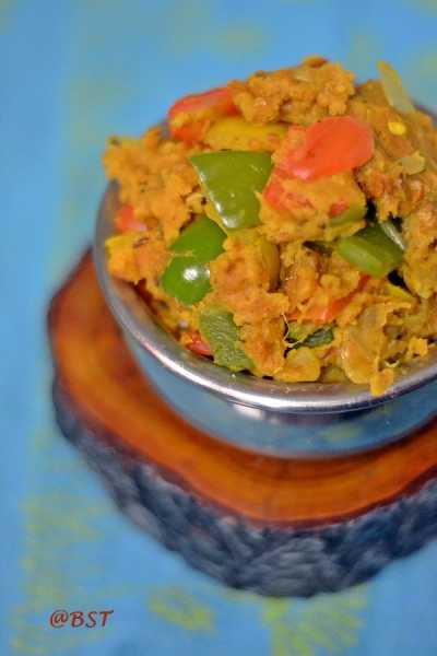 Capsicum Zunka | Shimla Mirch Sabzi - The Big Sweet Tooth