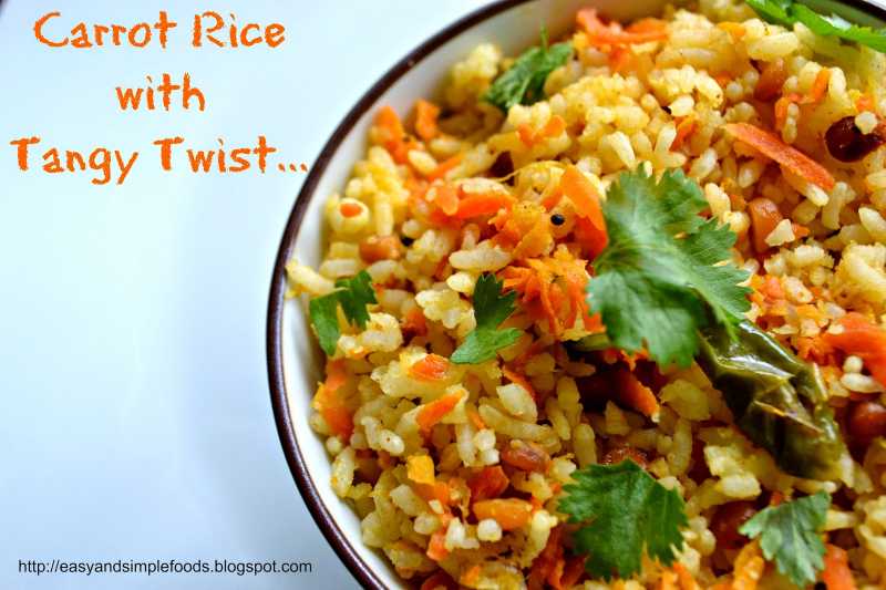 Carrot Rice With Tangy Twist