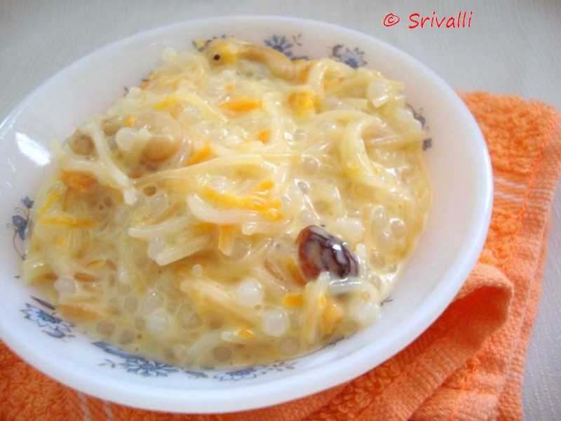 Carrot Sago Vermicelli Pudding | Carrot Saggubiyam Semiya Payasam | Indian Sweets