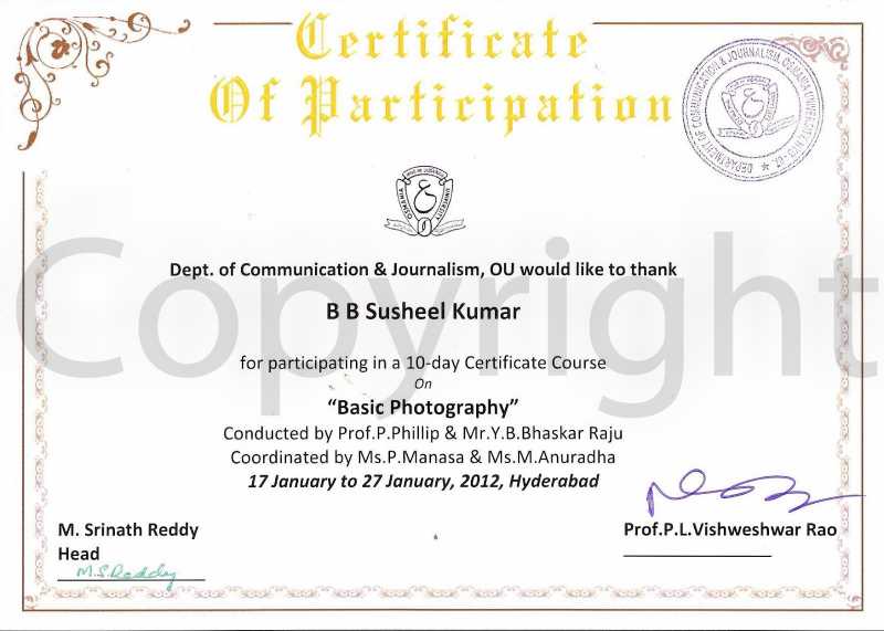 Certification From Osmania University