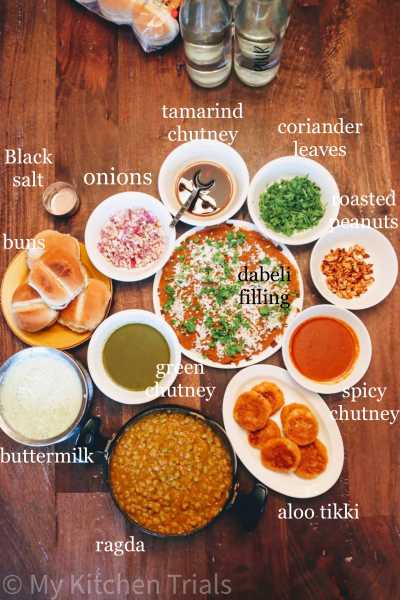 Chaat Lunch - Ragda Patties And Dabeli