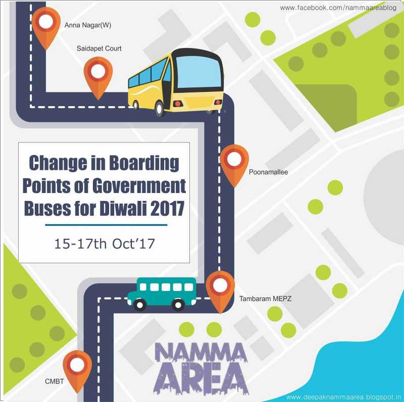Change In Boarding Points Of Government Buses For Diwali 2017 (Chennai)