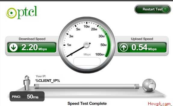 Check Your PTCL Broadband Speed Online - PTCL DSL | HowPk