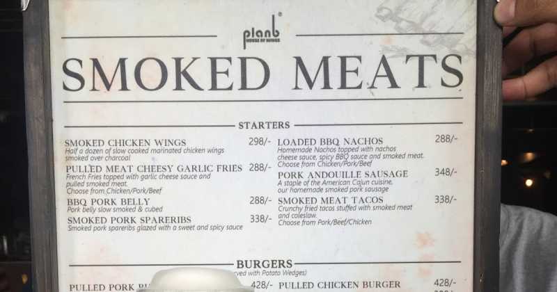 Checked Out The Smoked Meats Menu @ Plan B, Bangalore ?