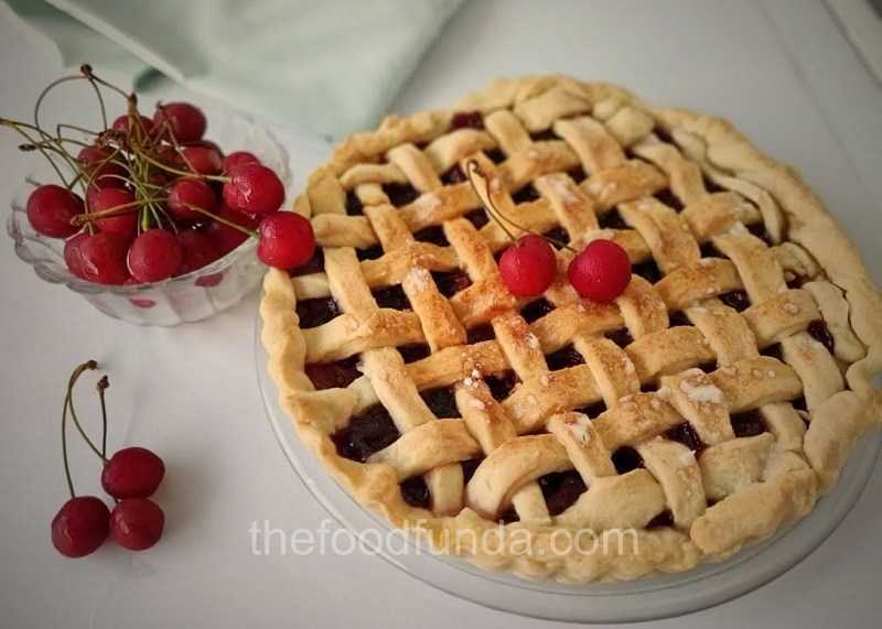 Cherry Pie Recipe | Eggless Vegetarian Recipe - The Food Funda