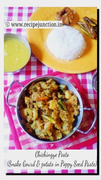Chichingey Or Snake Gourd Posto With Potato & Onion