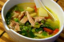 Chicken Soup with Lemon Grass, Ginger and a Bunch of Veggies