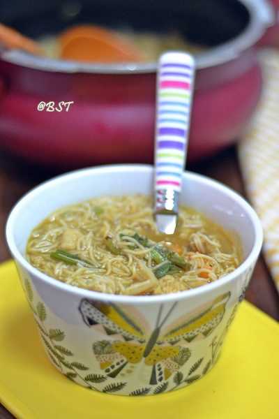 Chicken Vermicelli Soup - The Big Sweet Tooth