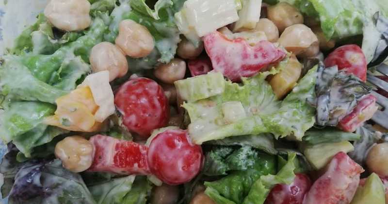 Chickpea Salad With Tahini Dressing