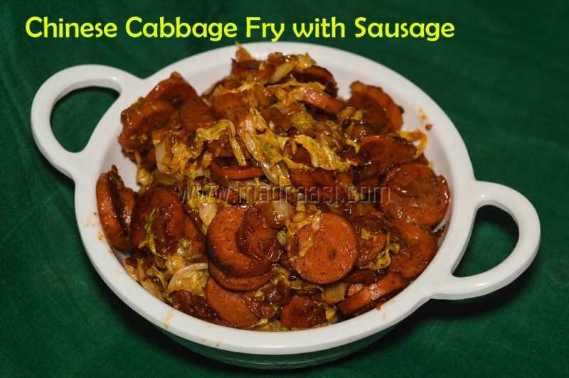 Chinese Cabbage Fry With Sausage | Chinese | Chicken Sausage Recipe